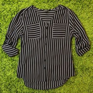 NWOT Express Striped Button Up Shirt Blouse